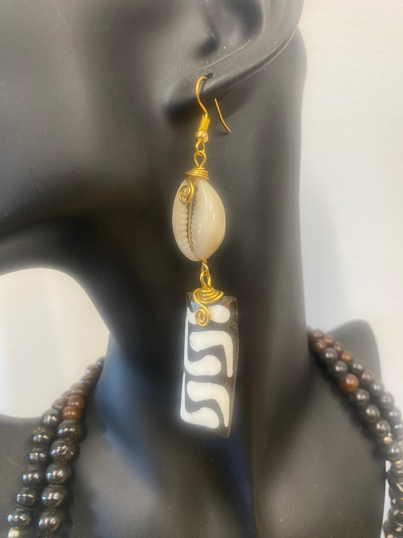 Handcrafted Cowrie earrings